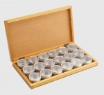 Wooden Case with 18 Jars