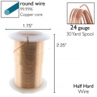 24ga Beadsmith Tarnish Resistant Wire - Rose Gold Plated