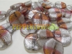 Pink/Silver Disc Foil Beads - 500g
