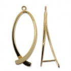 Gold-Plated Pinchable Add-A-Bead Component, 38 mm