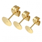 Pad Stud Posts 4mm/6mm/8mm w Backs - GOLD (5 pair)