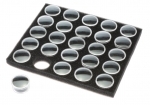 25 Cup Gemstone Jar Tray Insert - Black 